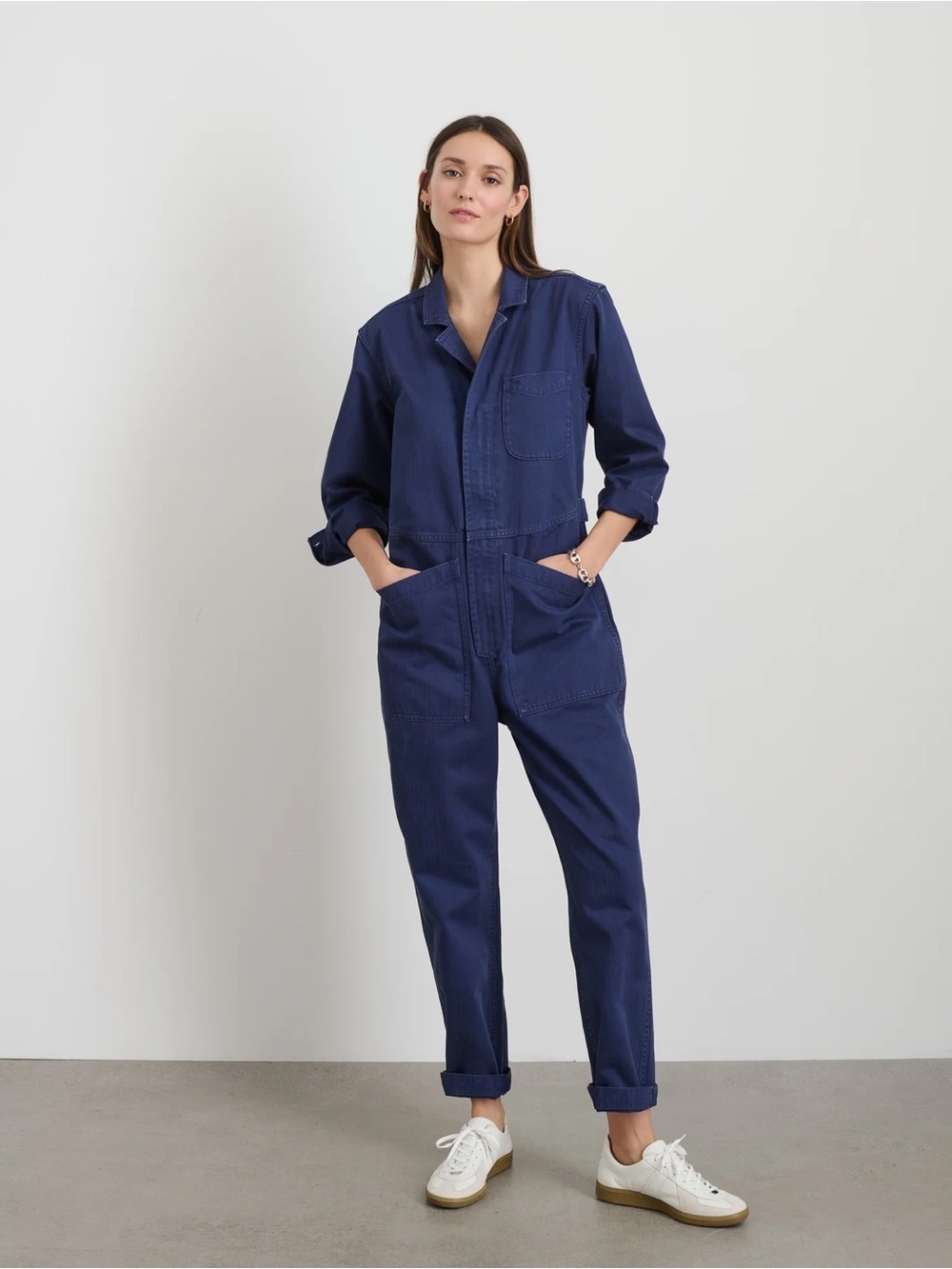 Alex Mill, Standard Jumpsuit in Cotton Twill, Blue, Button down, Small - Picture 2 of 9